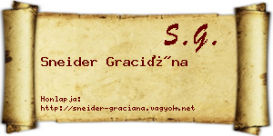 Sneider Graciána névjegykártya